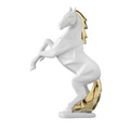 BONGELLI PREZIOSI SCULTURA CAVALLO STILIZZATO BIANCO E ORO 13 CM