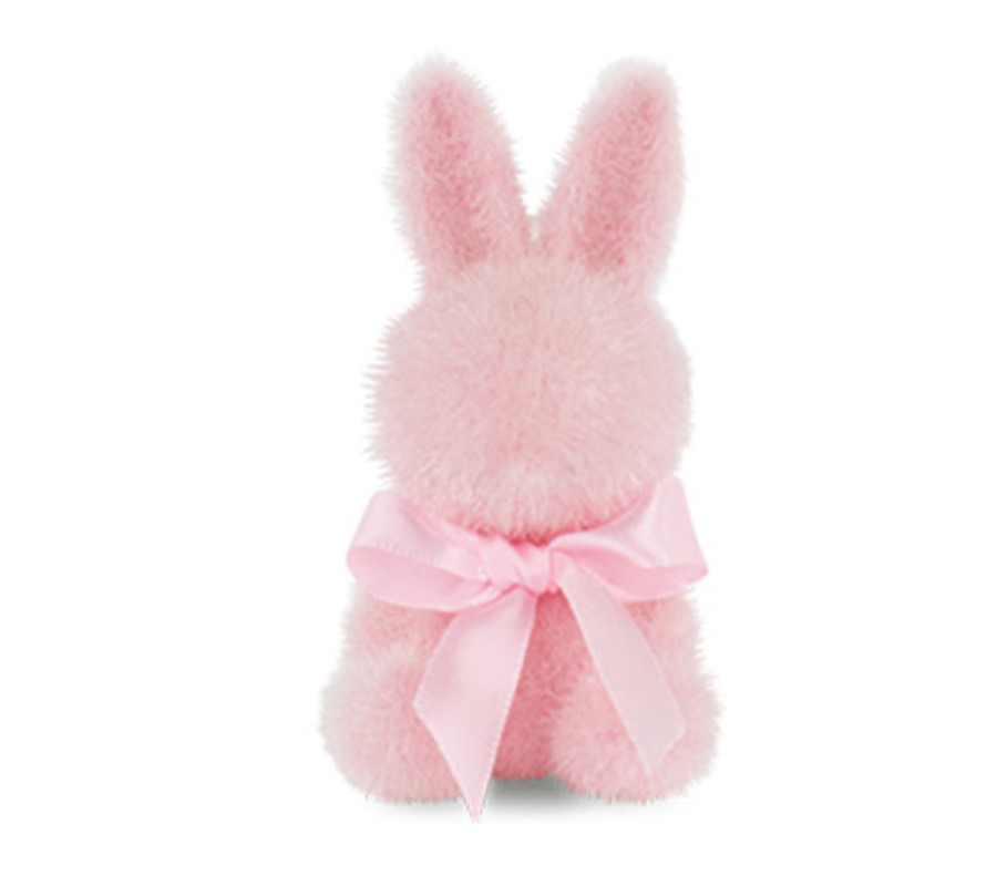 CONIGLIETTO FLOCCATO ROSA DA APP. H.90MM