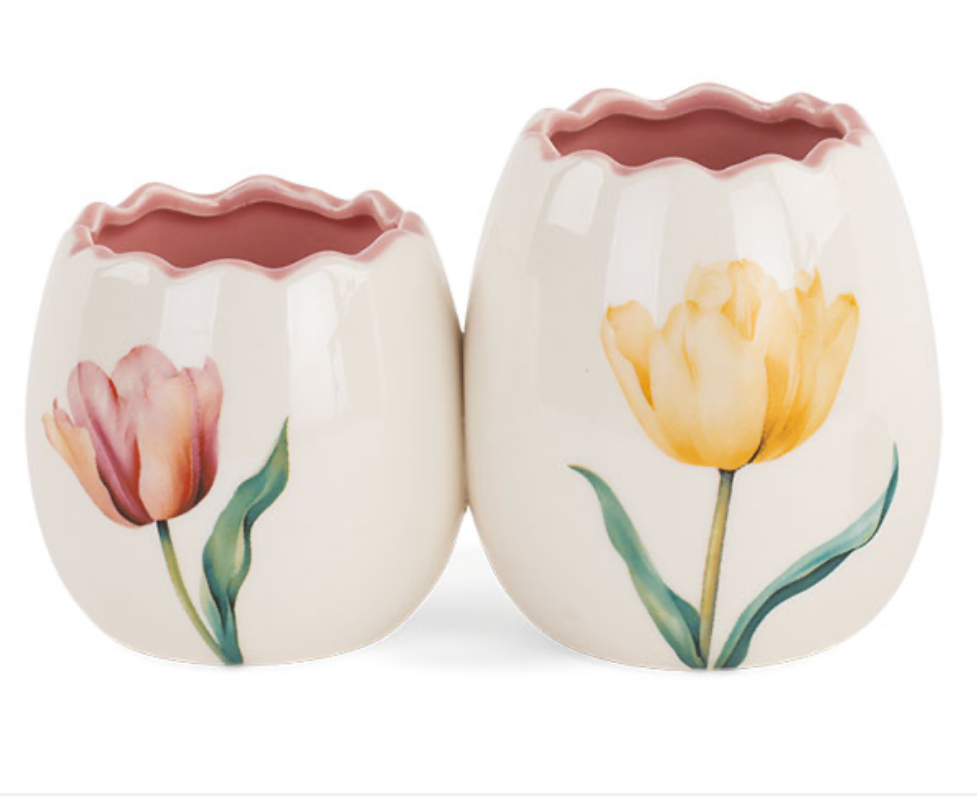 CACHEPOT DOUBLE SPRING TULIPS L.170XH.100MM