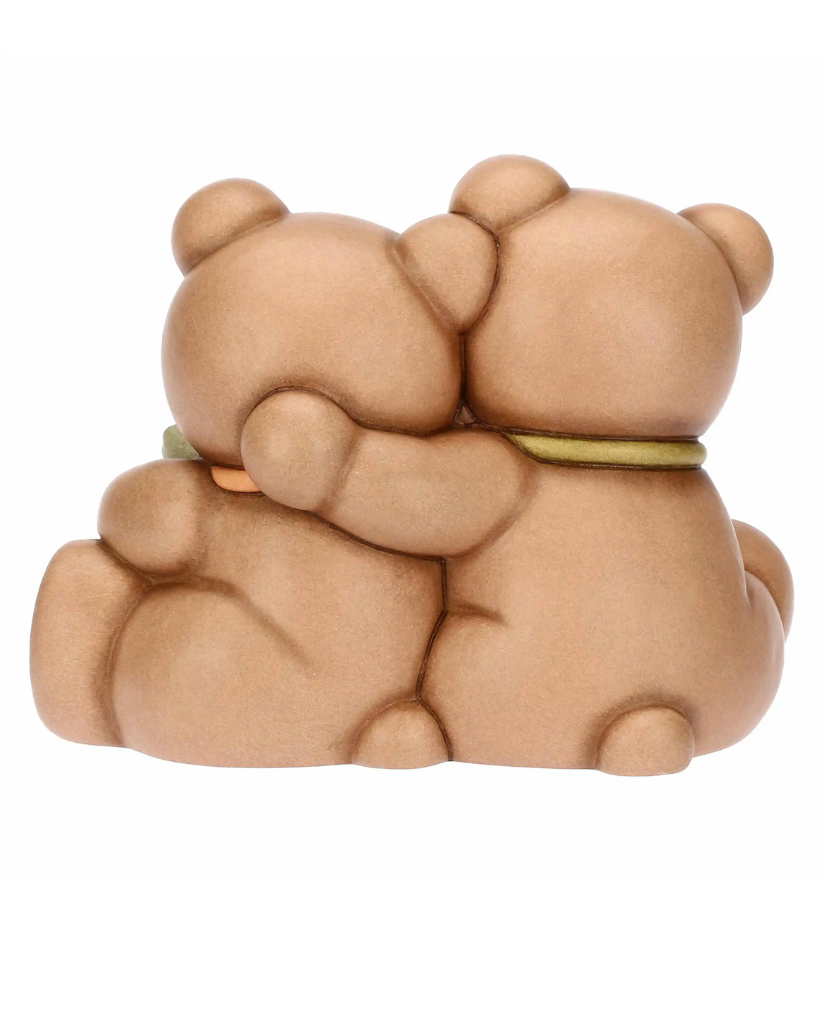 Coppia Teddy primavera in ceramica con fiore