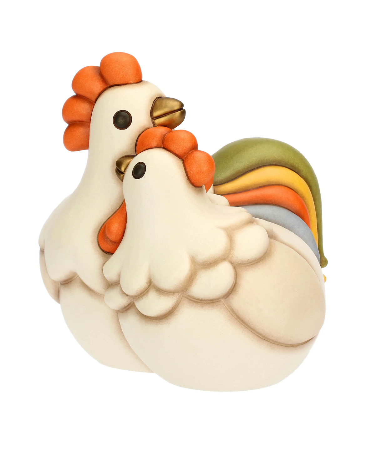 Coppia gallo Jack e gallina Ester in ceramica