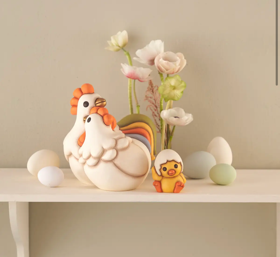 Coppia gallo Jack e gallina Ester in ceramica