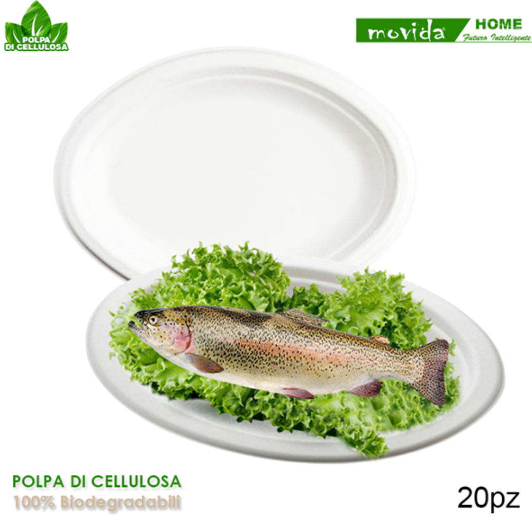 PIATTI BIO Q OVALE CM 26 20 PEZZI