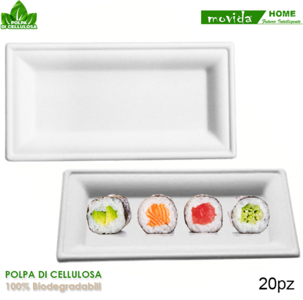PIATTI BIO RETT.SUSHI 26X12 PZ20 PO