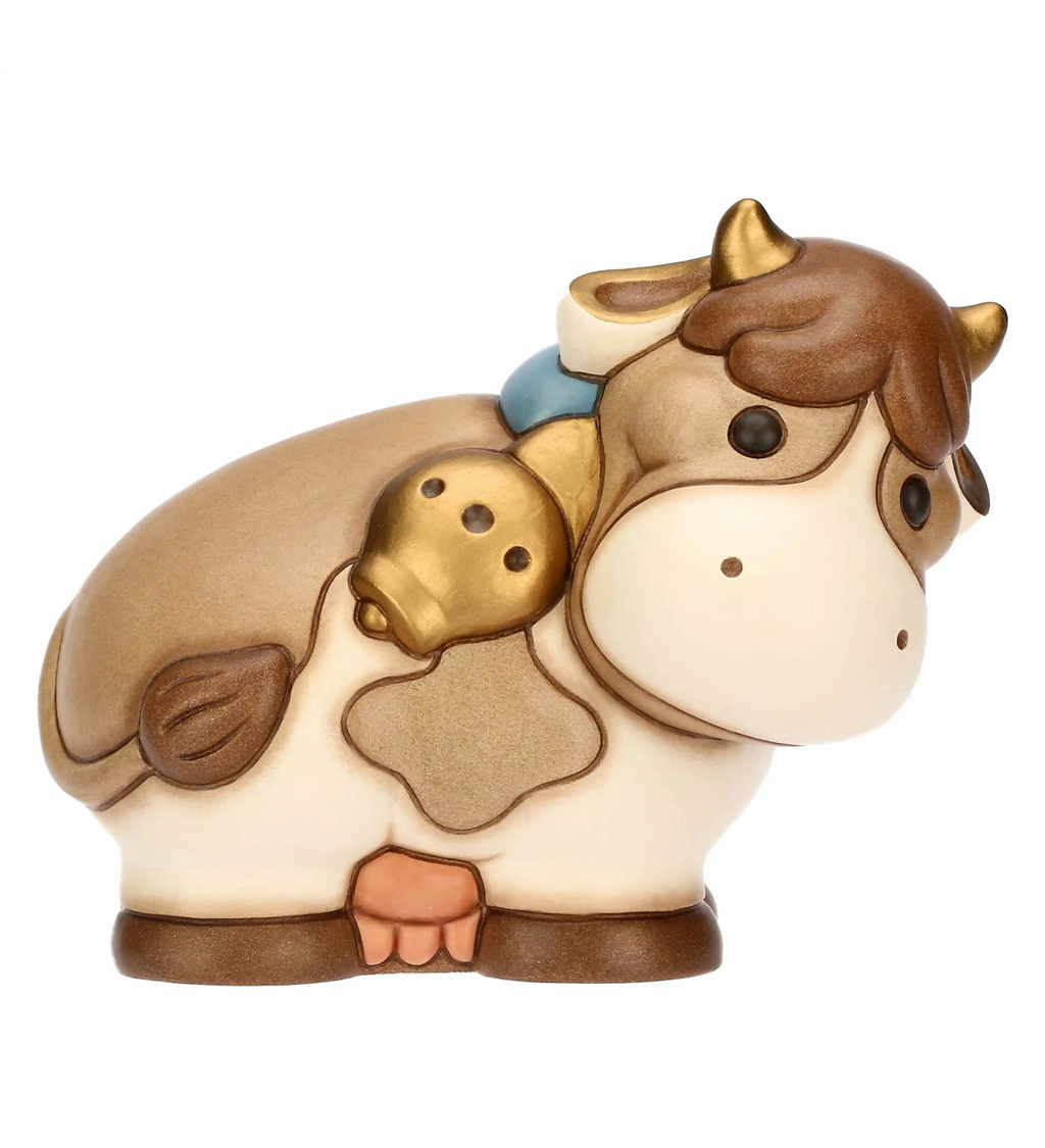 Mucca Gigliola in ceramica, grande