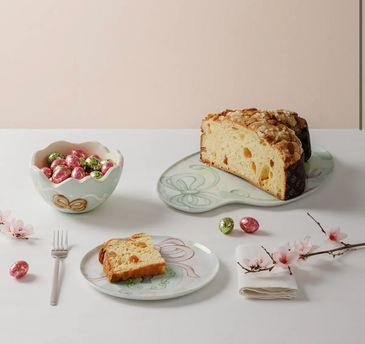 Piatto colomba in porcellana Incanto di Pasqua