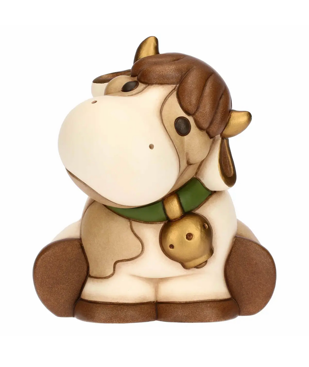 Salvadanaio mucca Fiorella in ceramica