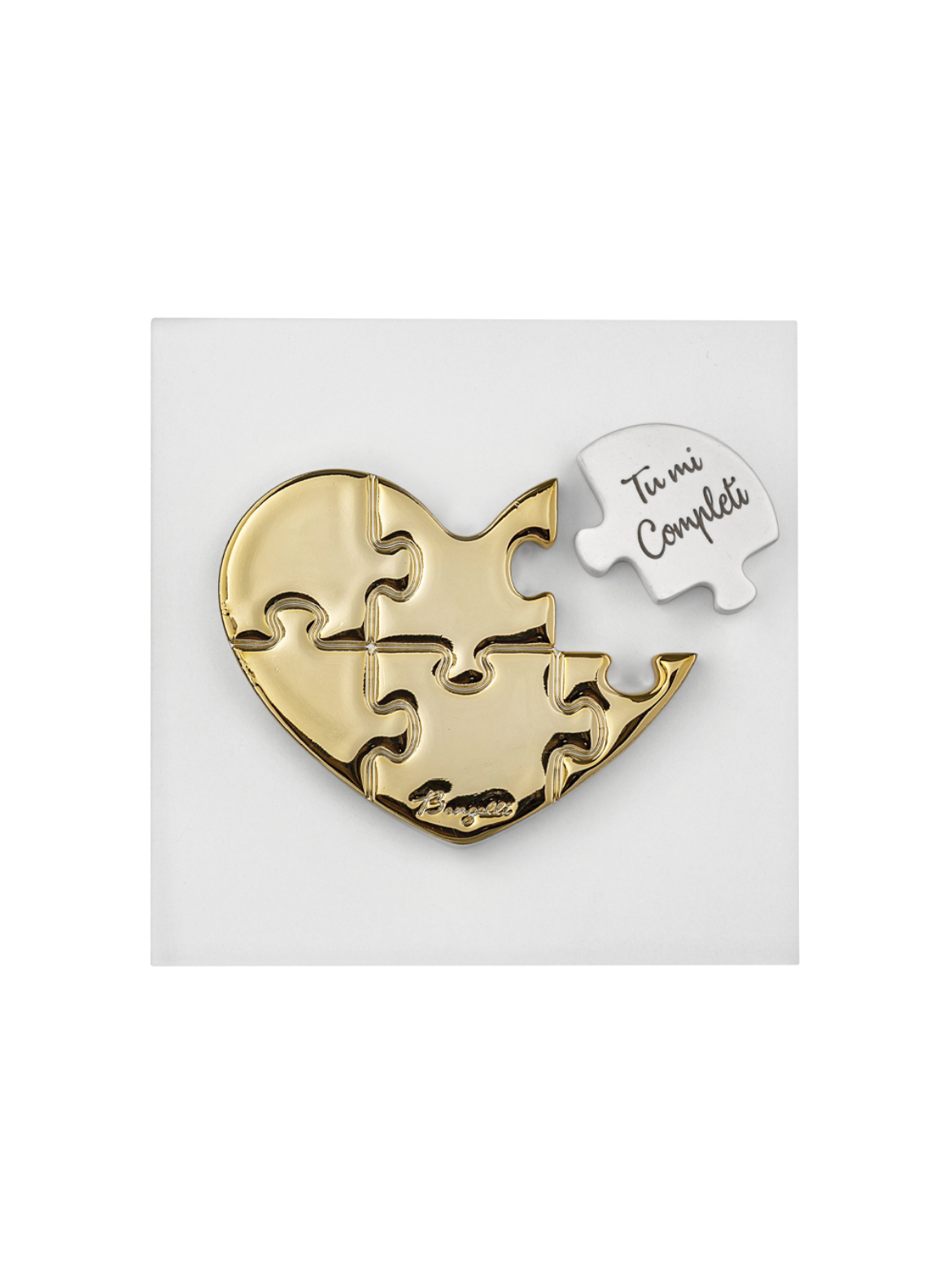 QUADRETTO CUORE PUZZLE BASE BIANCA