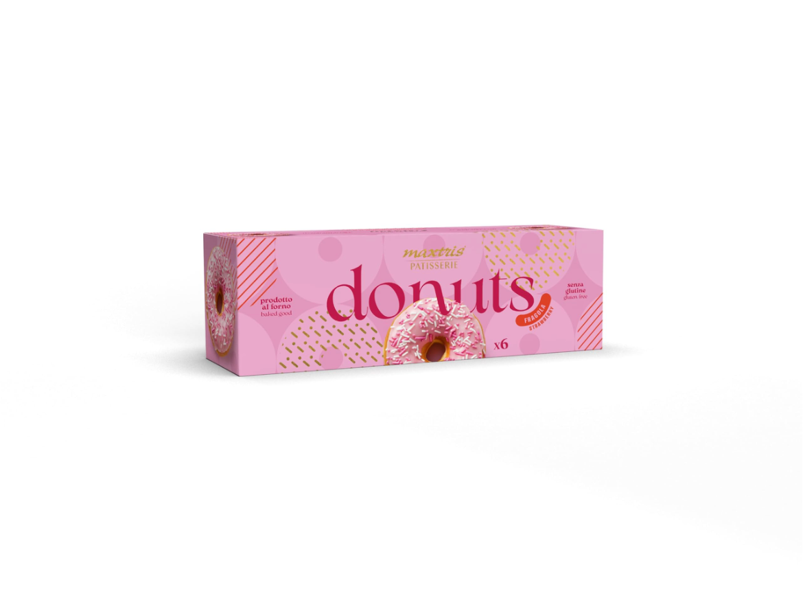 Donuts Maxtris Patisserie Gusto Fragola Rosa Confezione da 6 pz 210 g