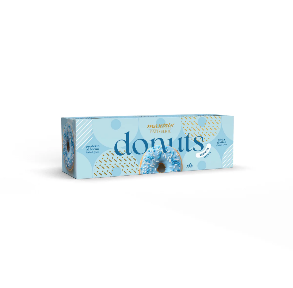 Maxtris Donuts Vaniglia con Glassa Celeste 210 Gr