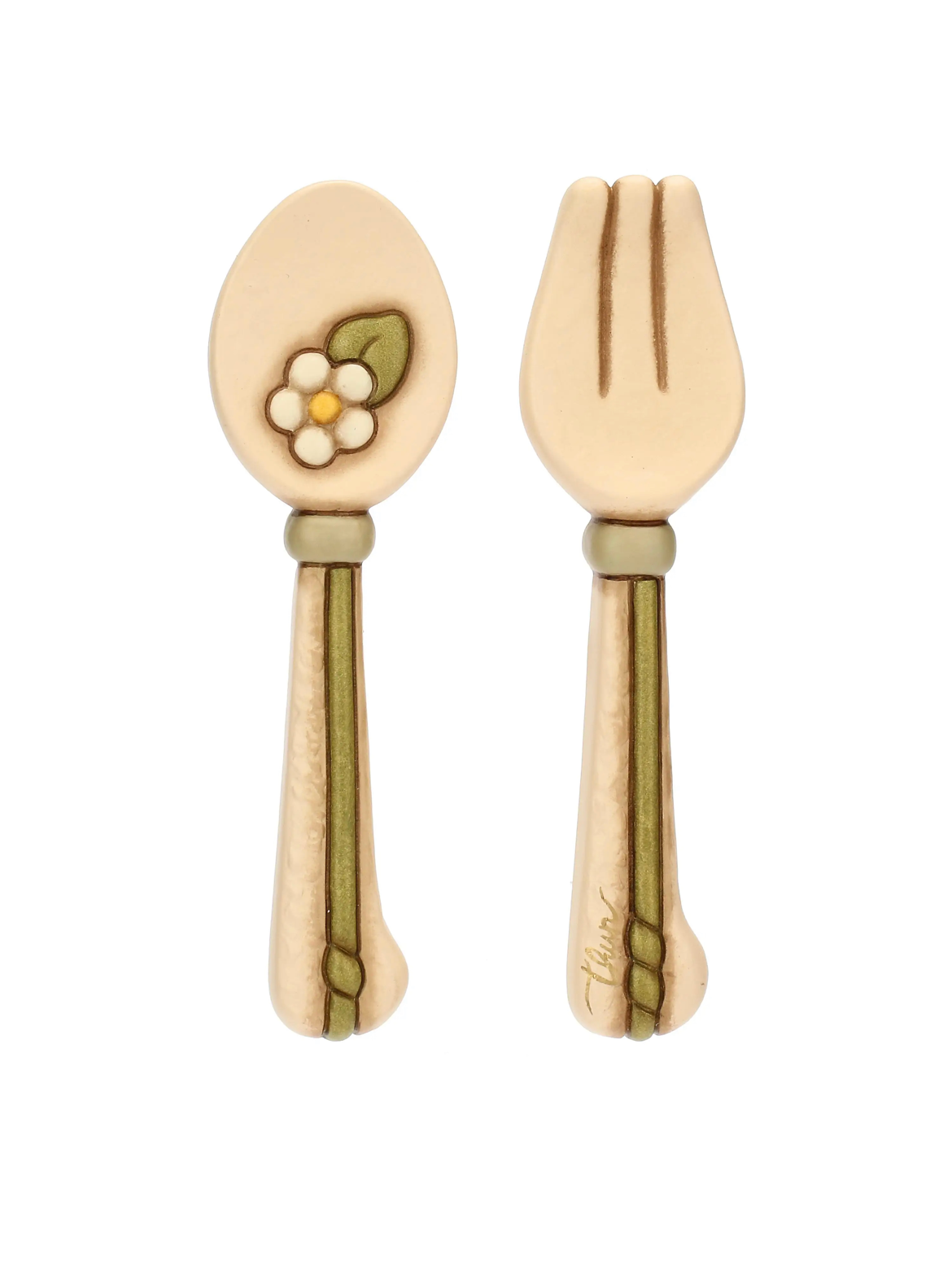 Set cucchiaio e forchetta da parete in ceramica Country Bloom, piccolo