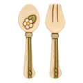 Thun Set cucchiaio e forchetta da parete in ceramica Country Bloom, piccolo