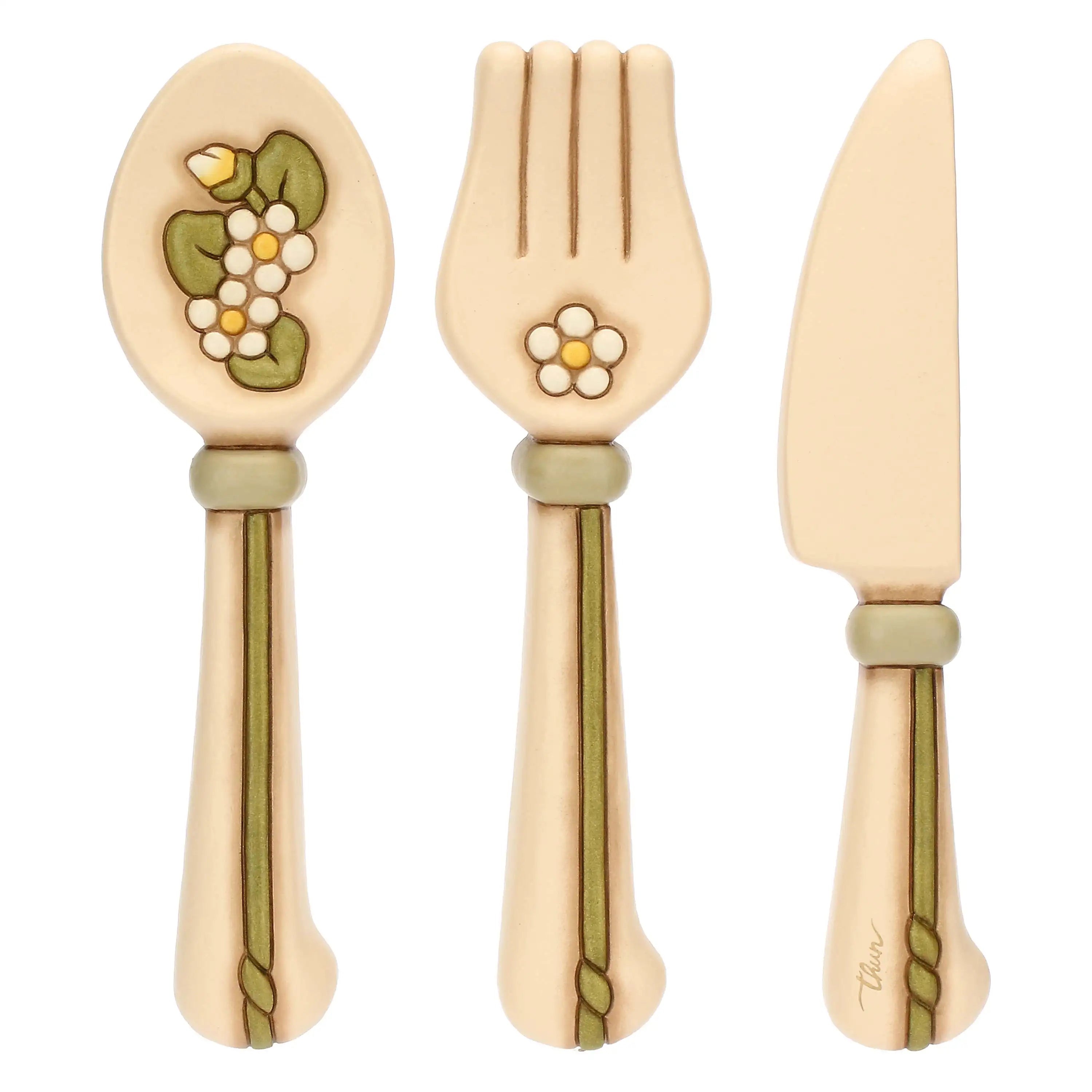 Set 3 posate in ceramica da parete, grande