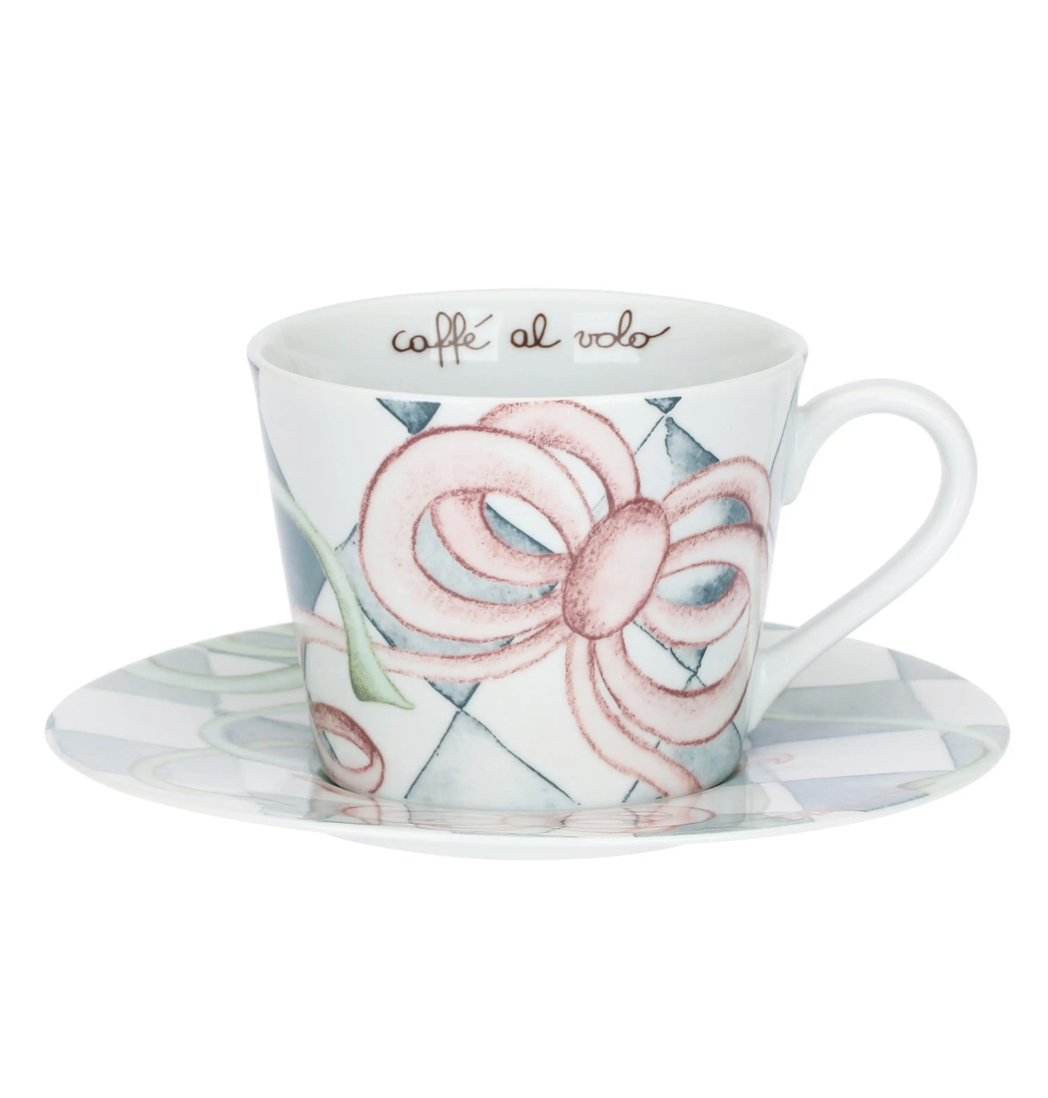 Tazza colazione con piattino in porcellana Incanto di Pasqua