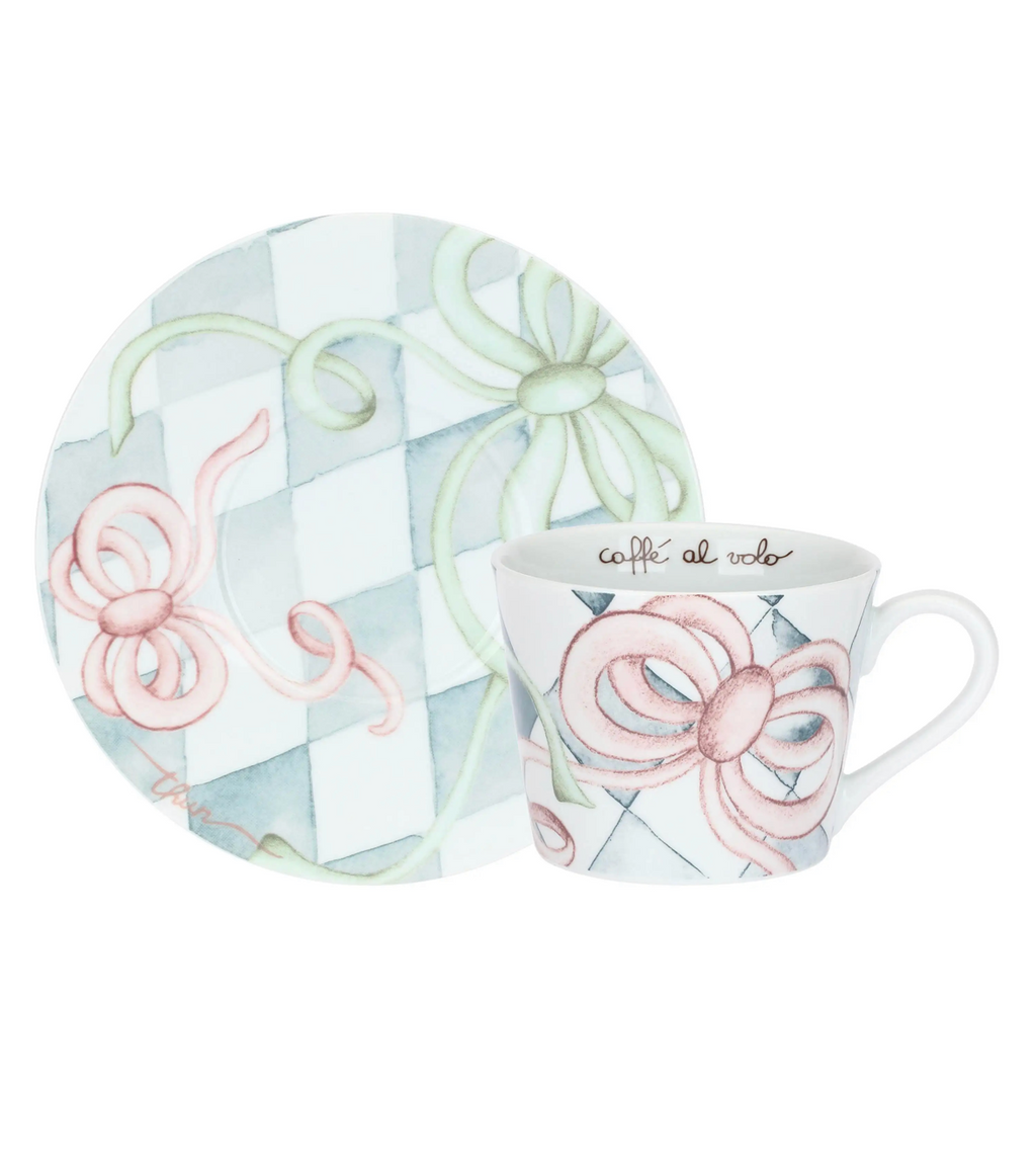 Tazza colazione con piattino in porcellana Incanto di Pasqua